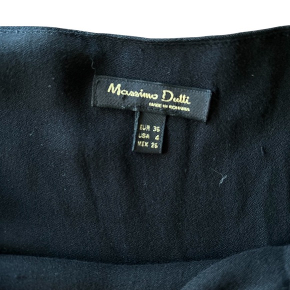 Massimo Dutti Black | Ruffle Spaghetti Strap Midi Dress - Picture 5 of 8